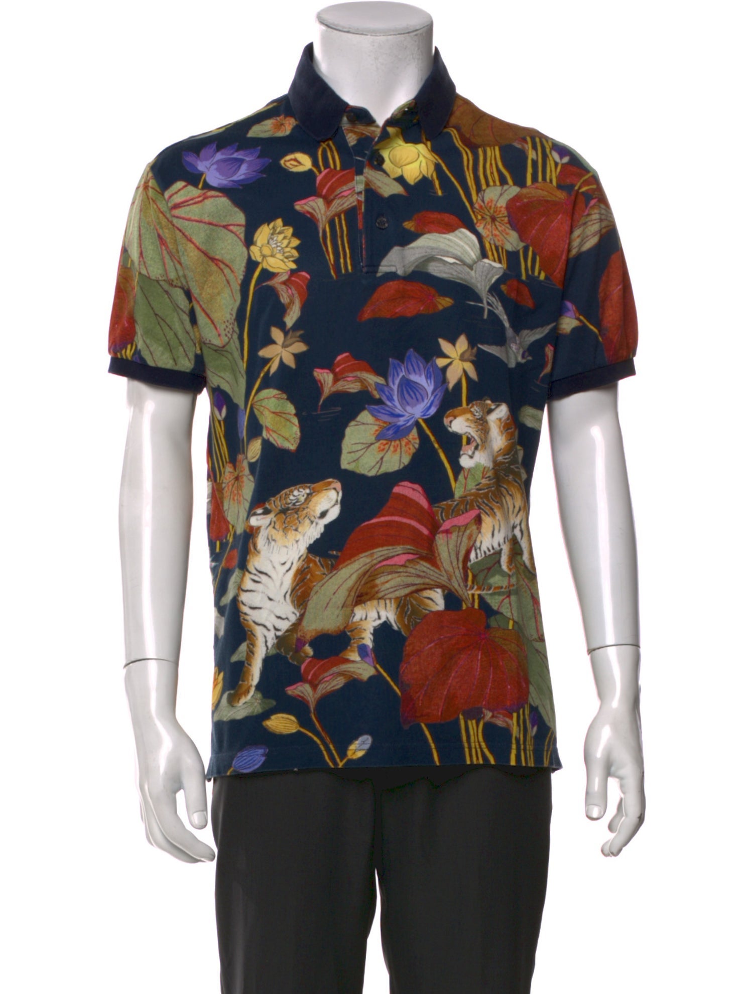 Etro Printed Collar Polo Shirt