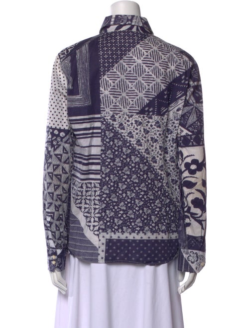 Etro Printed Long Sleeve Button-Up Top