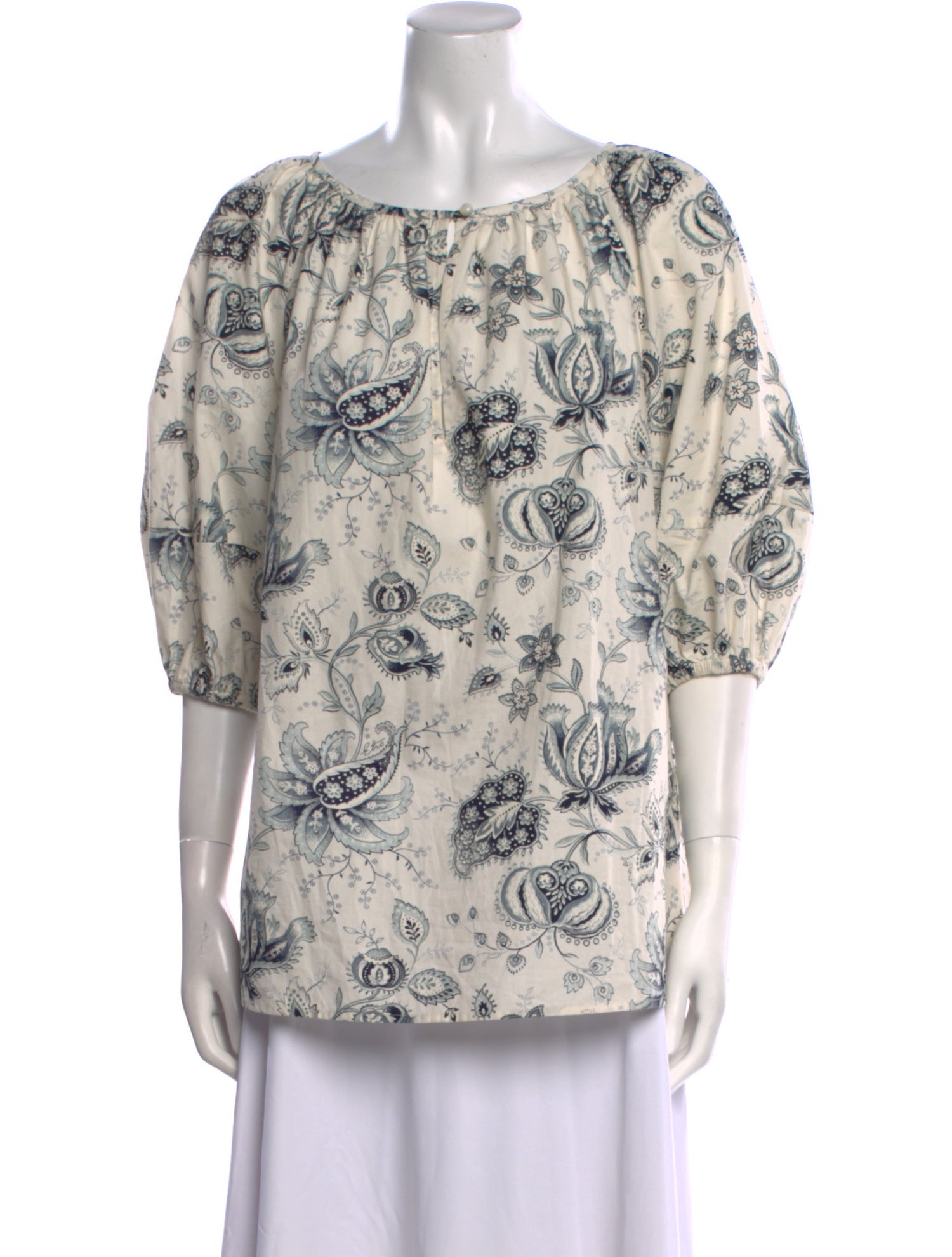 Etro Printed Bateau Neckline Tunic