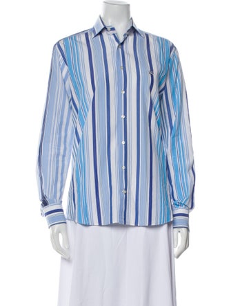 Etro Striped Long Sleeve Button-Up Top