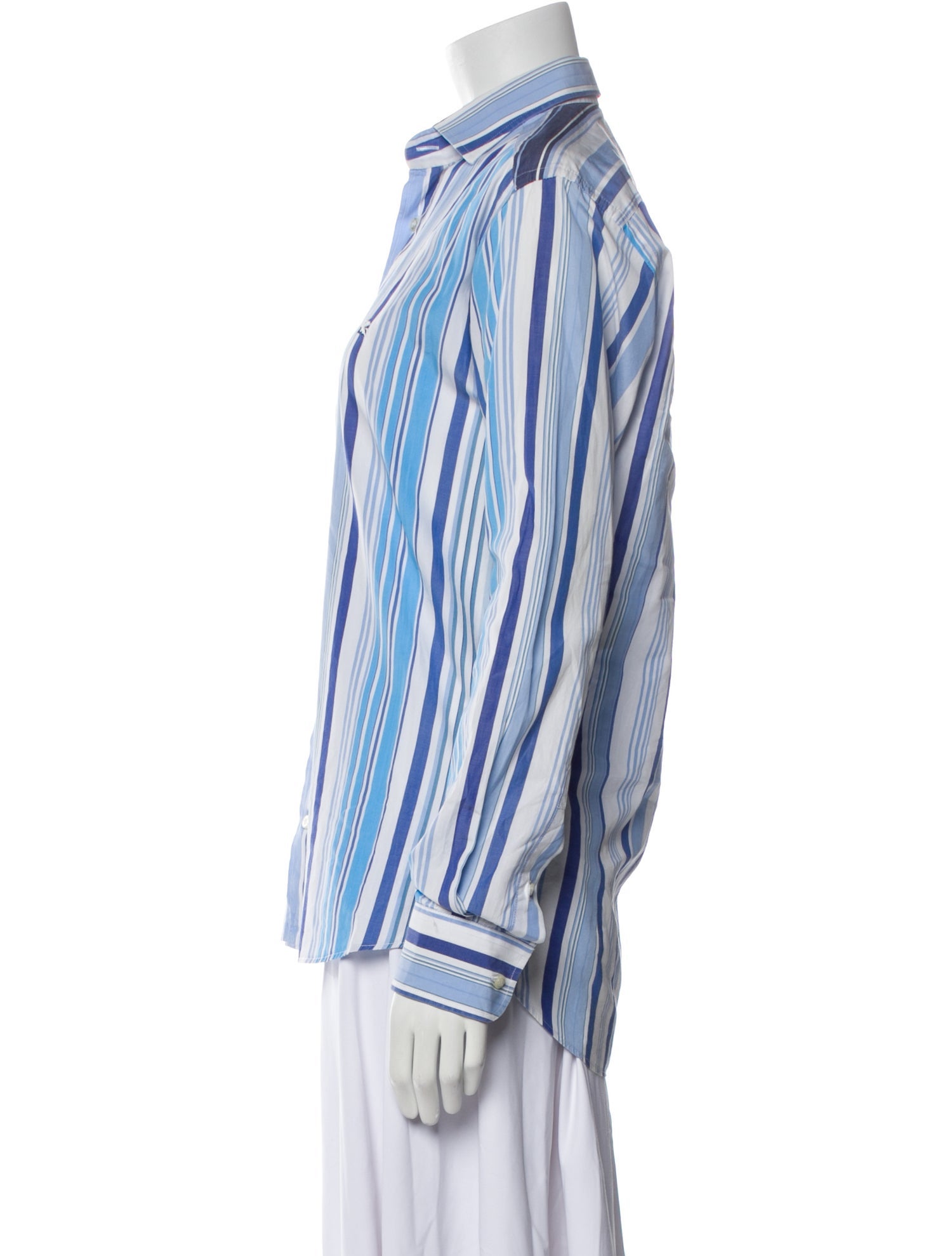 Etro Striped Long Sleeve Button-Up Top