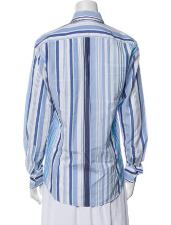 Etro Striped Long Sleeve Button-Up Top