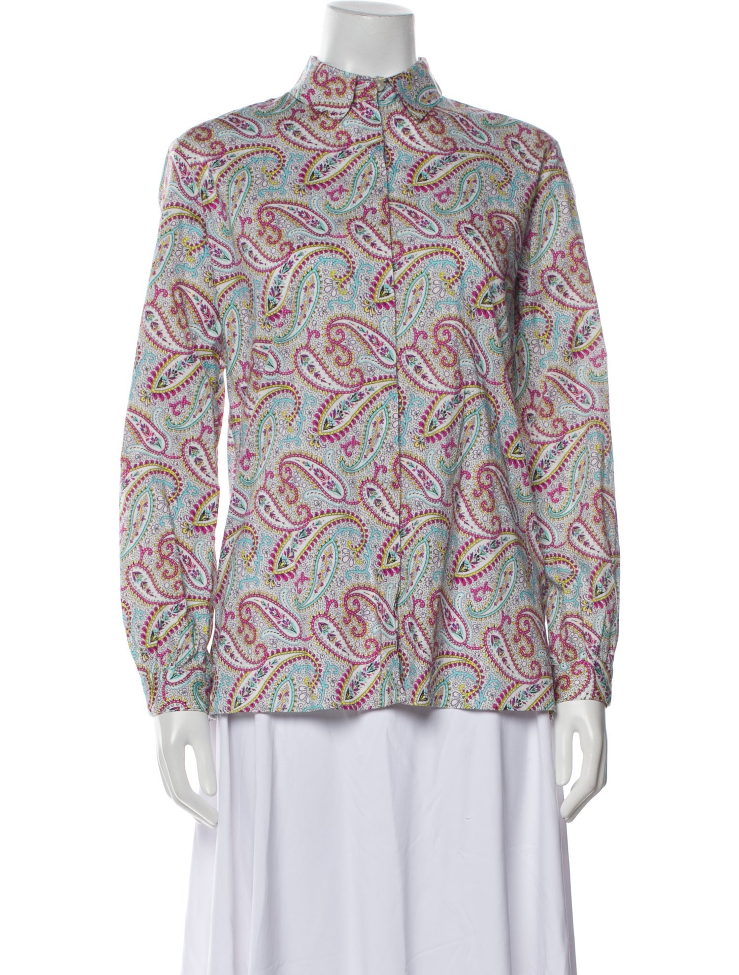 Etro Paisley Print Mock Neck Blouse