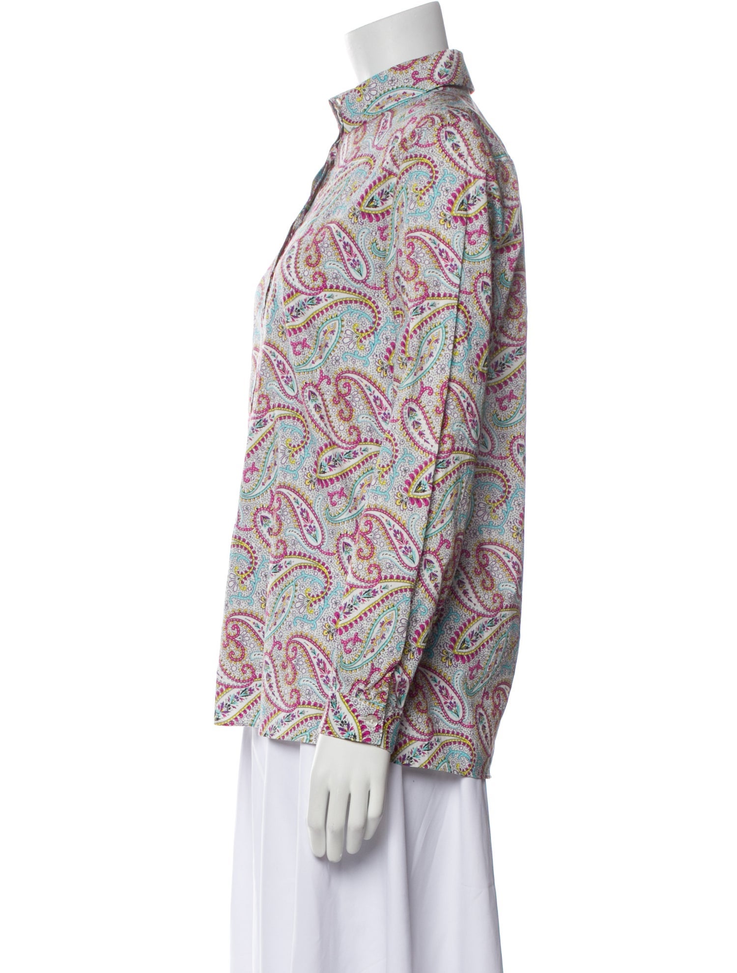 Etro Paisley Print Mock Neck Blouse