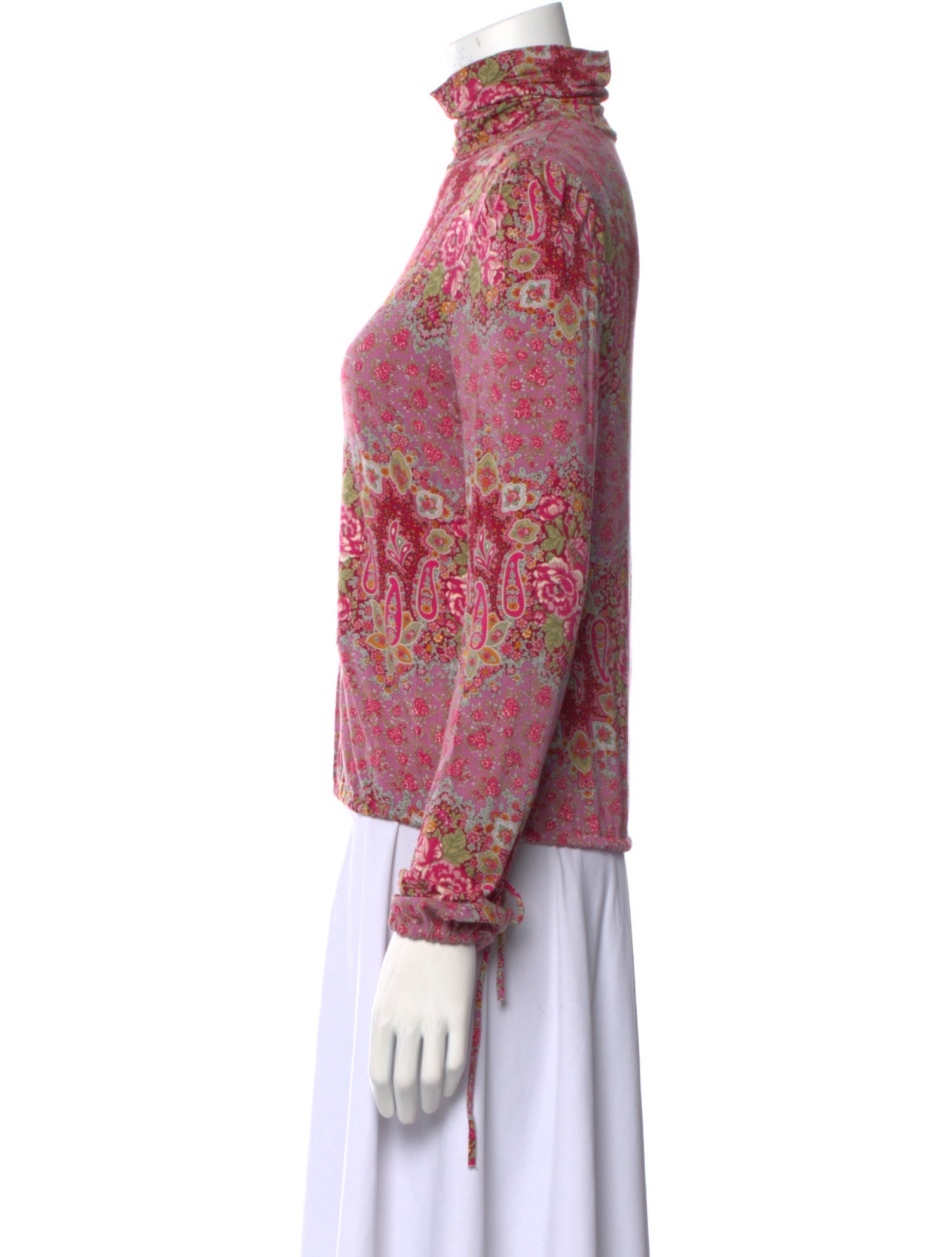 Etro Floral Print Turtleneck Blouse