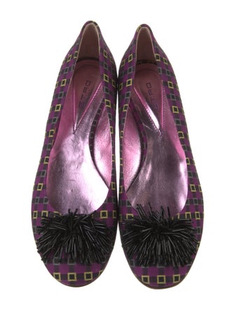Etro Printed Beaded Accents Flats
