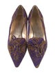 Etro Suede Paisley Print Ballet Flats
