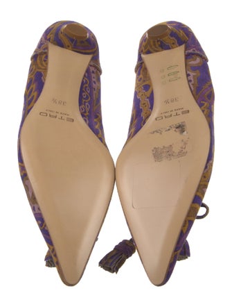 Etro Suede Paisley Print Ballet Flats