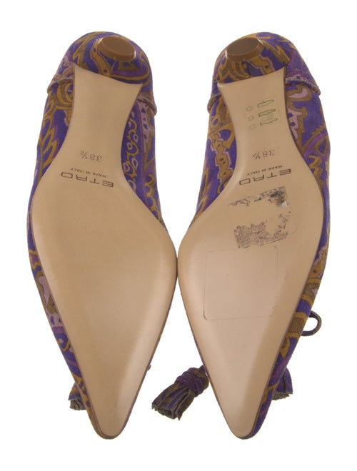 Etro Suede Paisley Print Ballet Flats