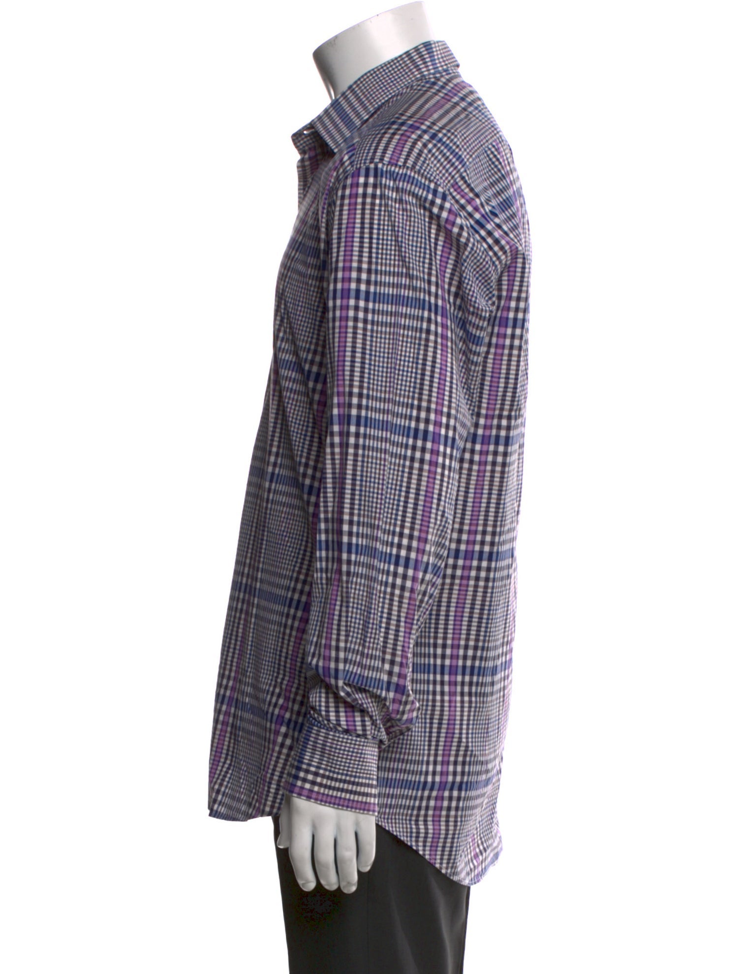 Etro Plaid Print Long Sleeve Dress Shirt