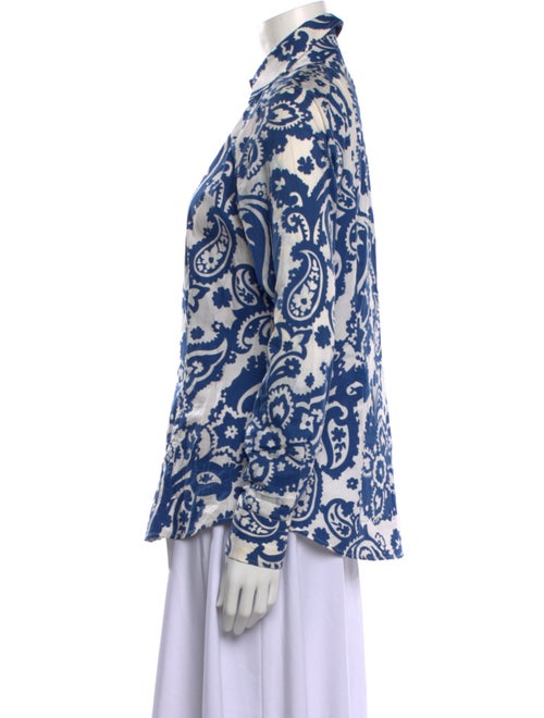 Etro Printed Long Sleeve Button-Up Top