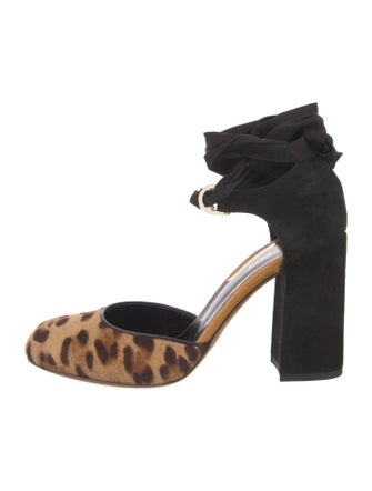 Etro Ponyhair Animal Print D'Orsay Pumps