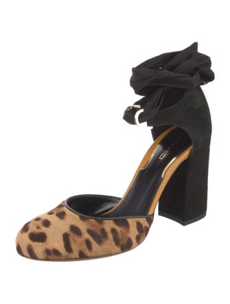 Etro Ponyhair Animal Print D'Orsay Pumps
