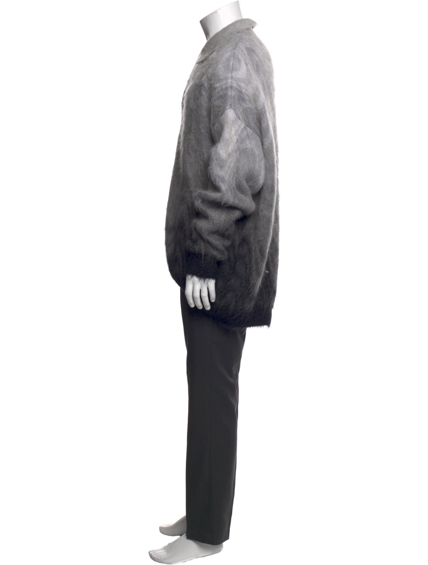 Etro Mohair Colorblock Pattern Polo Sweater