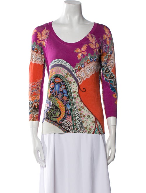 Etro Floral Print Scoop Neck Sweater