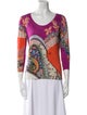 Etro Floral Print Scoop Neck Sweater