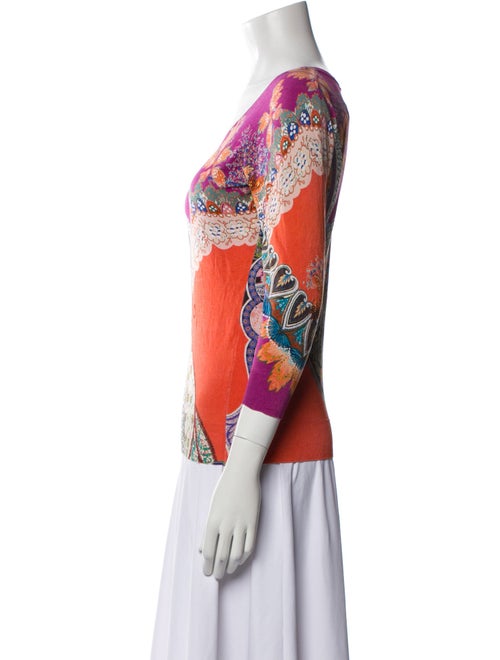 Etro Floral Print Scoop Neck Sweater