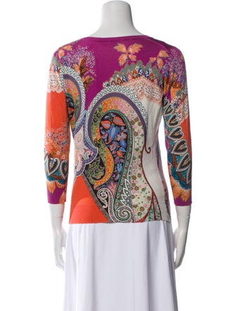 Etro Floral Print Scoop Neck Sweater