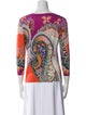 Etro Floral Print Scoop Neck Sweater