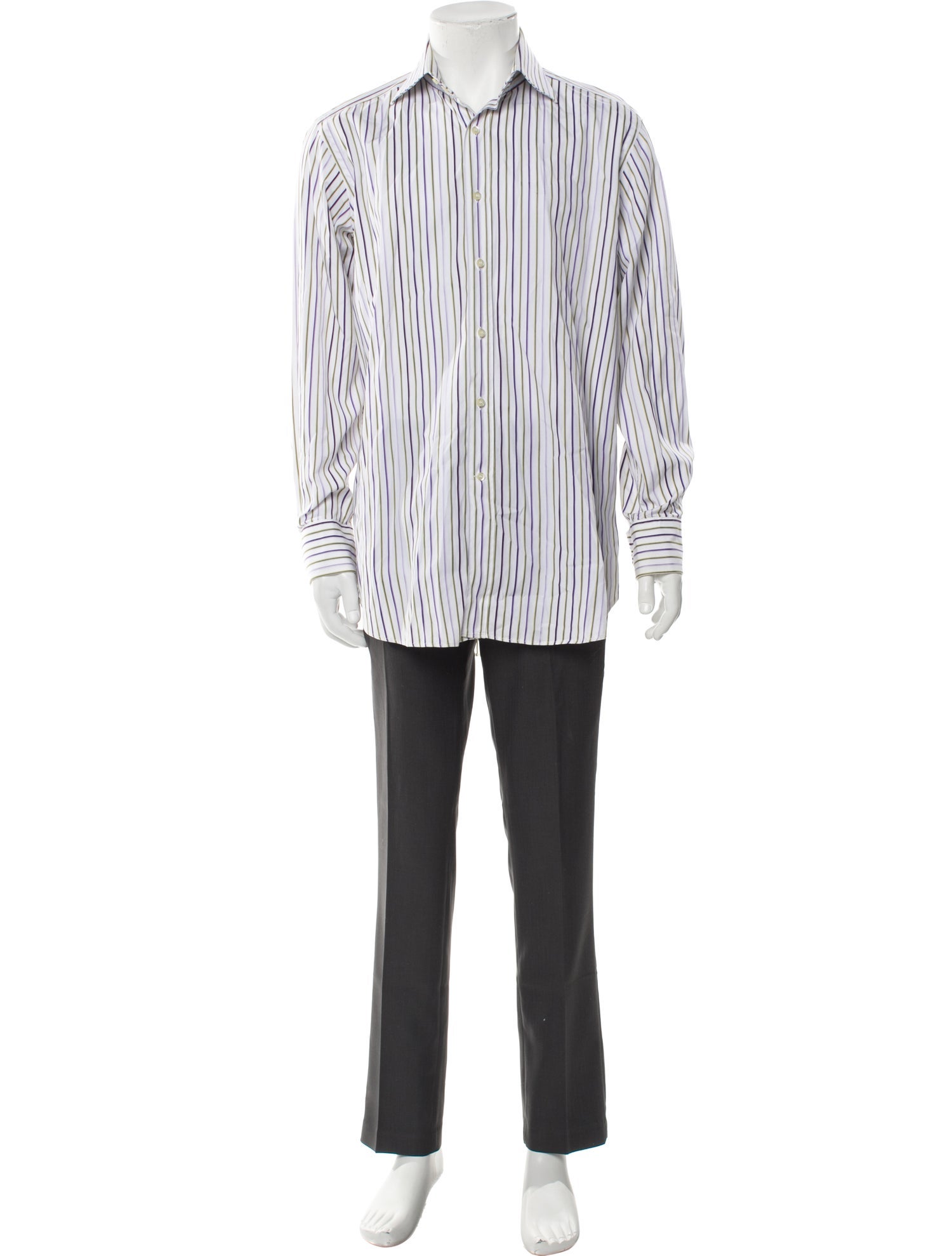Etro Striped Long Sleeve Dress Shirt