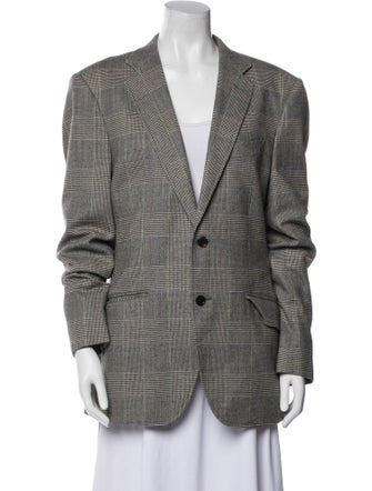 Etro Wool Plaid Print Blazer