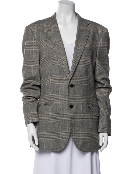 Etro Wool Plaid Print Blazer