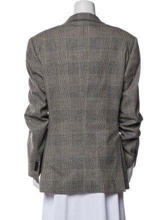 Etro Wool Plaid Print Blazer