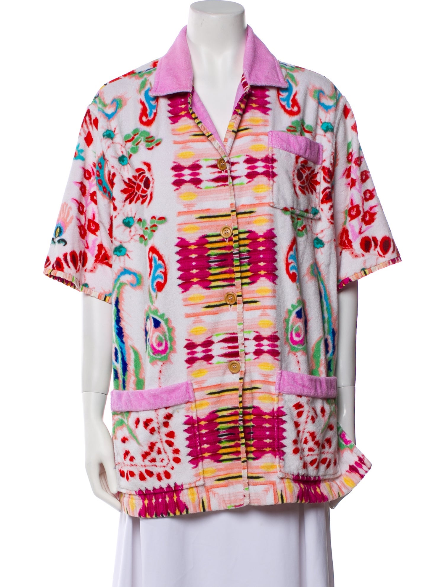 Etro Printed Pleated Accents Robe