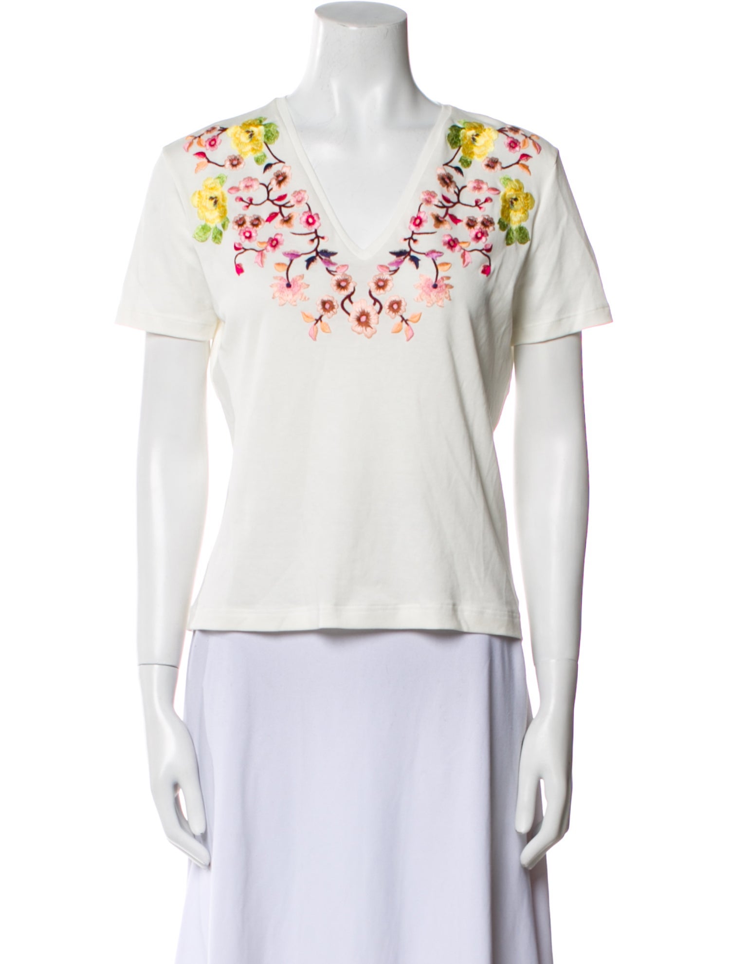 Etro Graphic Print V-Neck T-Shirt