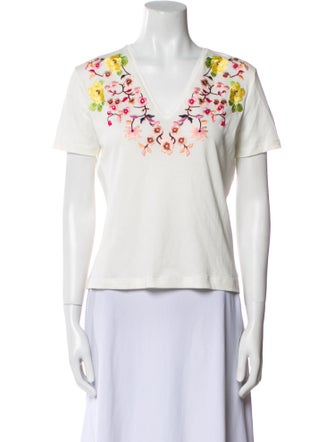 Etro Graphic Print V-Neck T-Shirt