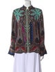 Etro Paisley Print Mock Neck Blouse