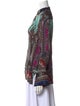 Etro Paisley Print Mock Neck Blouse
