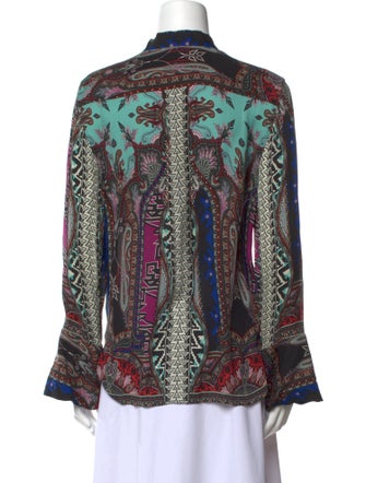 Etro Paisley Print Mock Neck Blouse