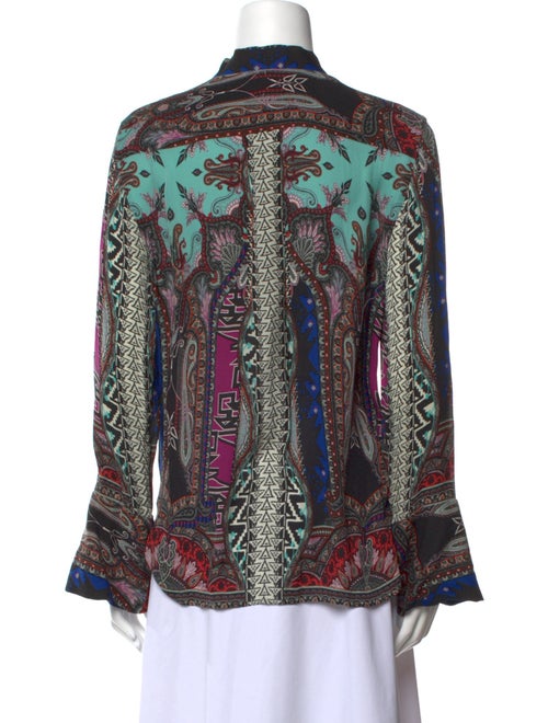 Etro Paisley Print Mock Neck Blouse