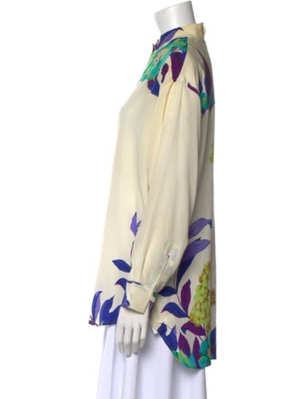 Etro Silk Floral Print Button-Up Top