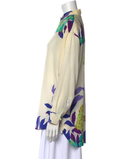 Etro Silk Floral Print Button-Up Top