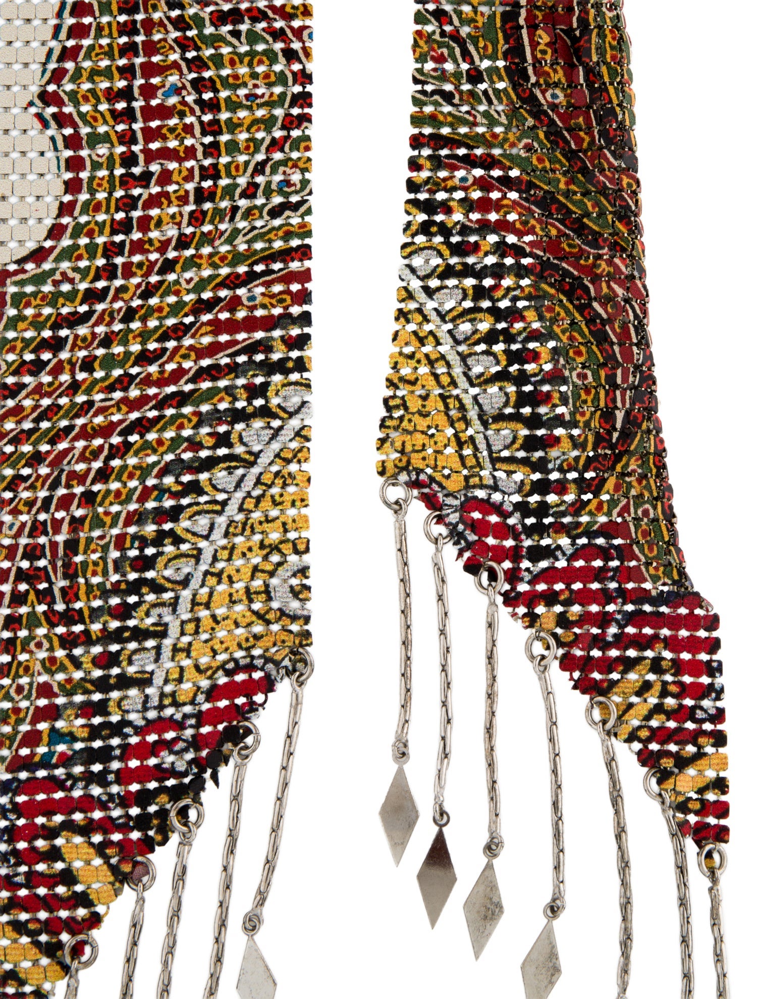 Etro Mesh Fringe Scarf Necklace