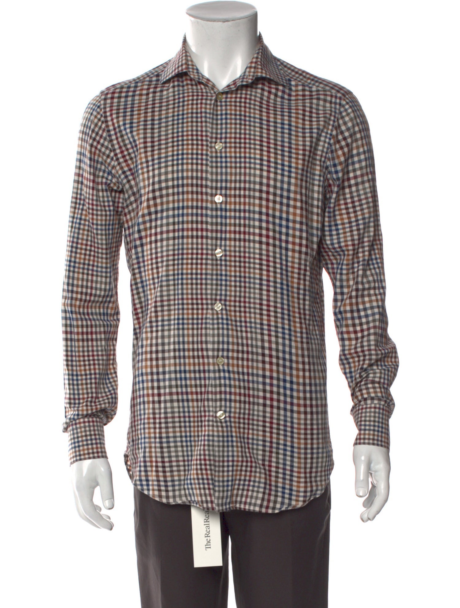 Etro Plaid Print Long Sleeve Dress Shirt