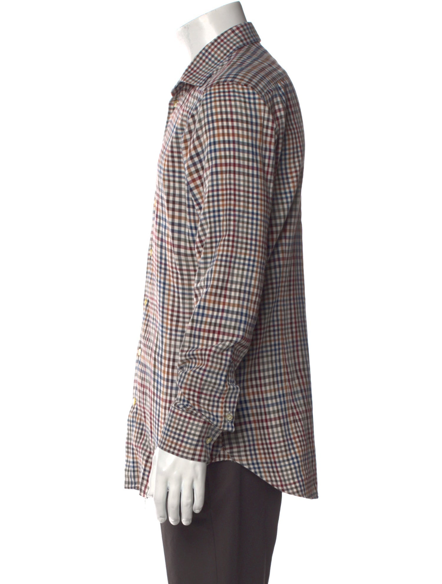 Etro Plaid Print Long Sleeve Dress Shirt