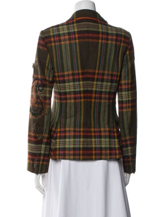 Etro Wool Plaid Print Blazer