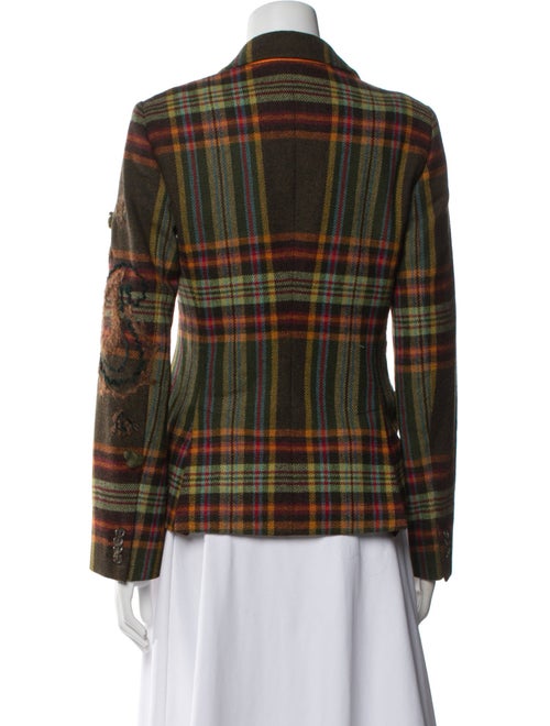 Etro Wool Plaid Print Blazer