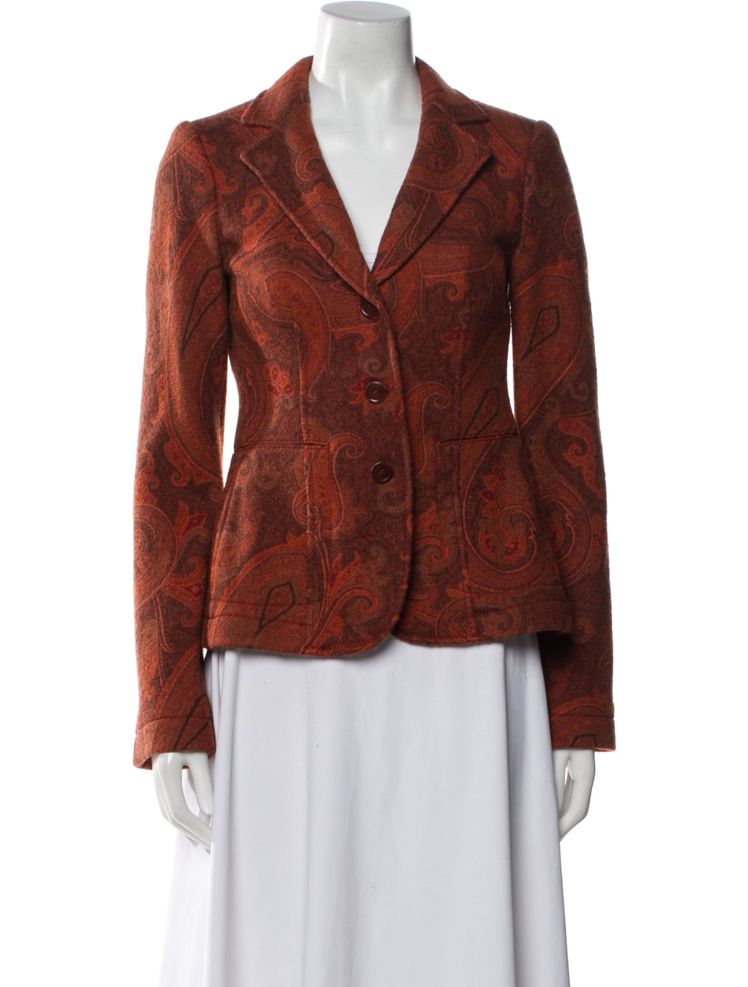 Etro Wool Paisley Print Blazer