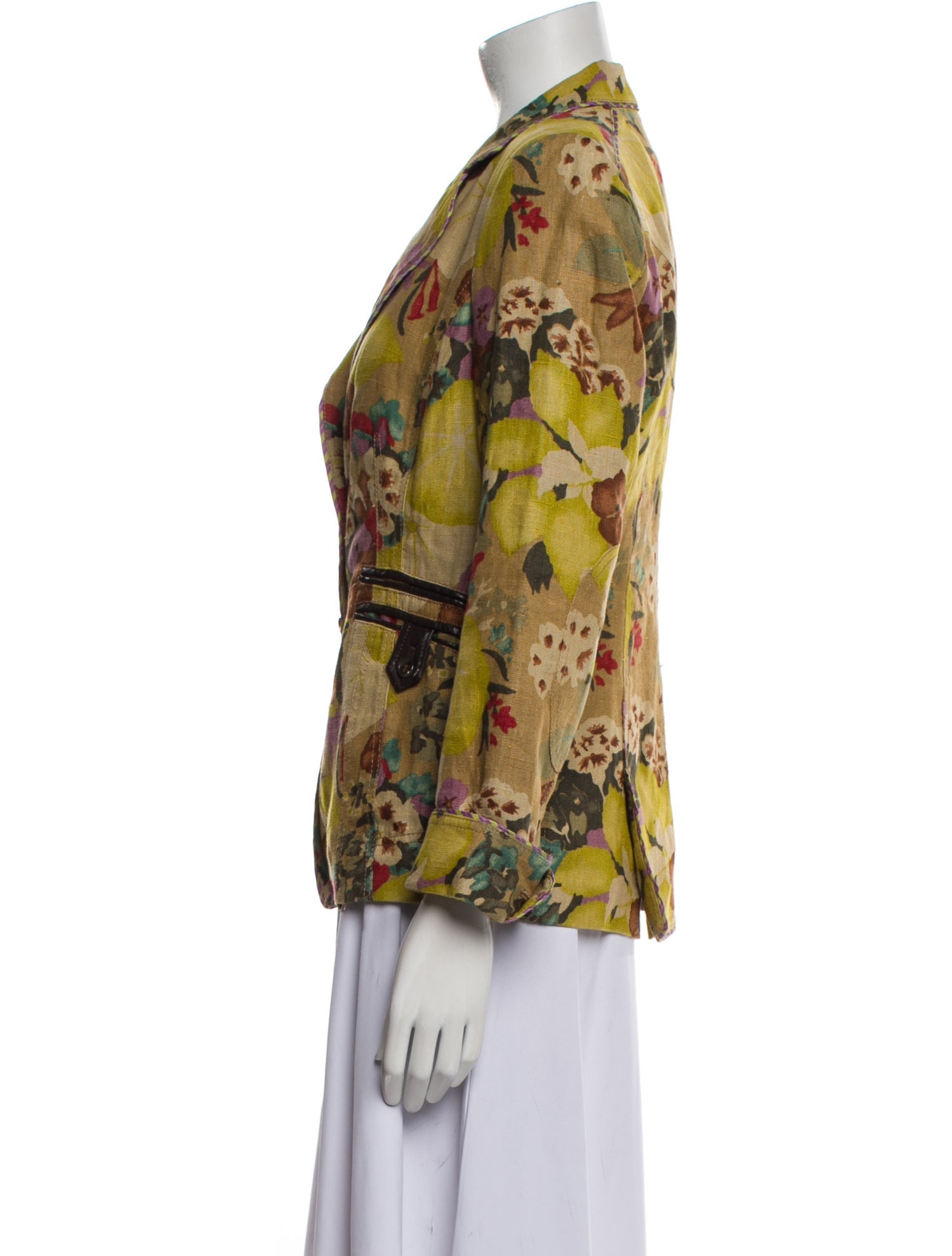 Etro Linen Floral Print Blazer