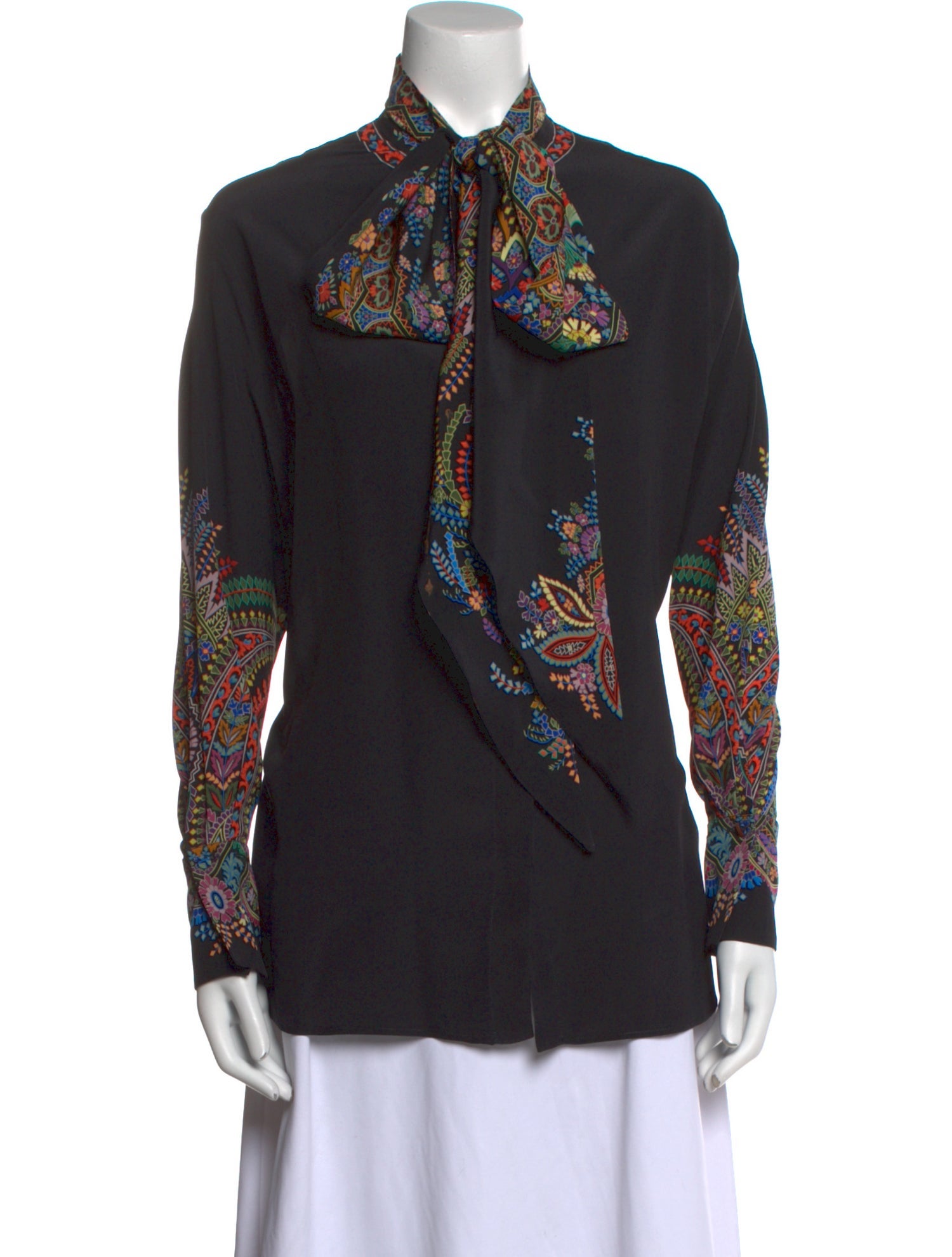 Etro Silk Printed Button-Up Top
