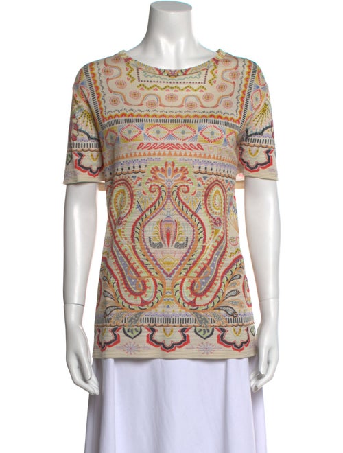 Etro Printed Bateau Neckline T-Shirt