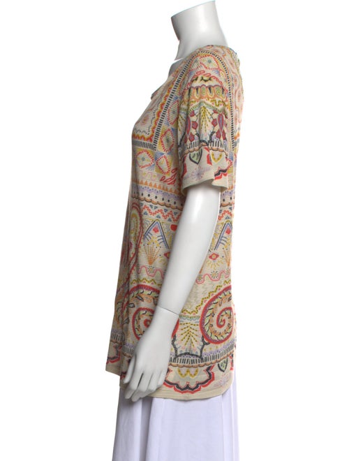 Etro Printed Bateau Neckline T-Shirt