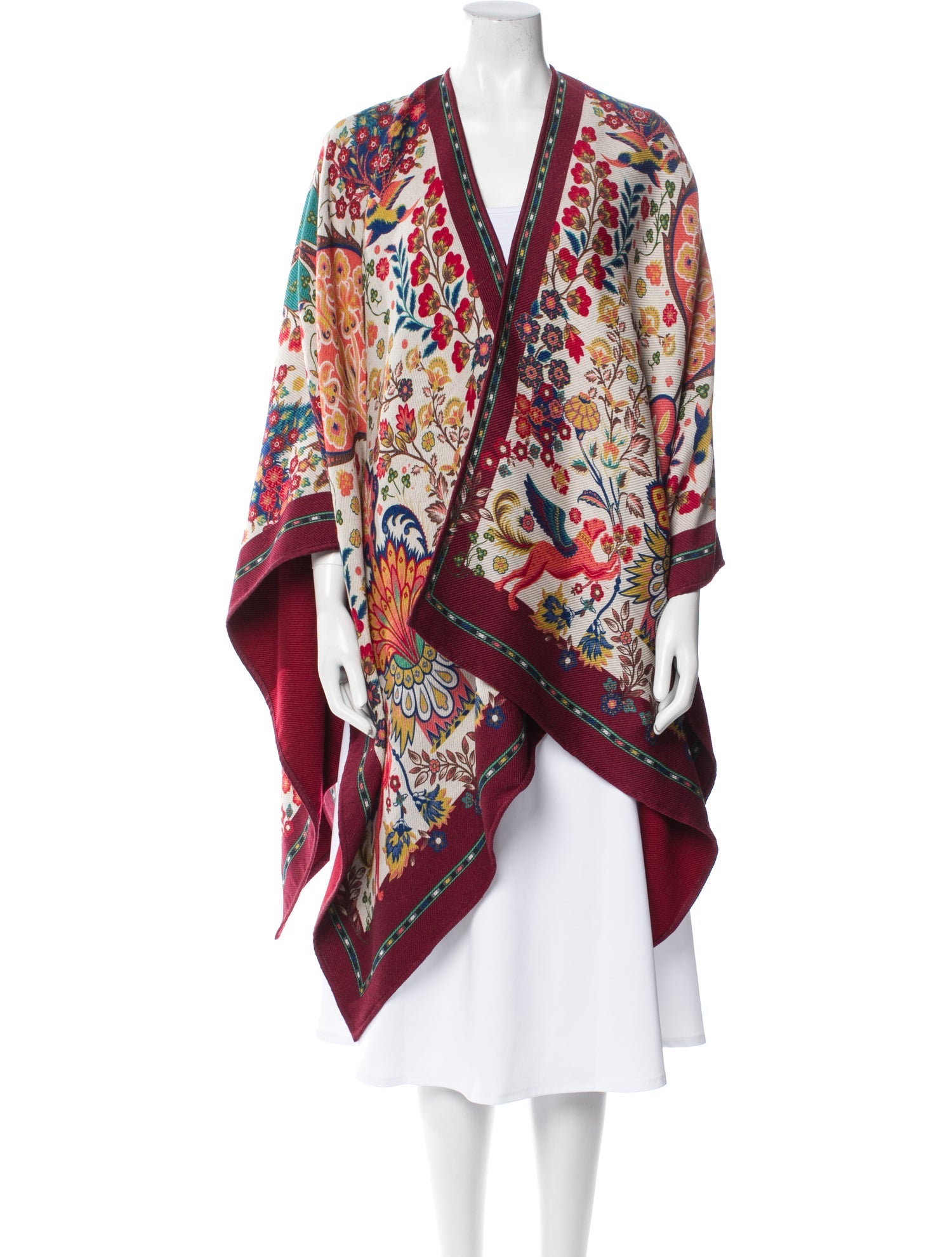 Etro Virgin Wool Floral Print Scarf