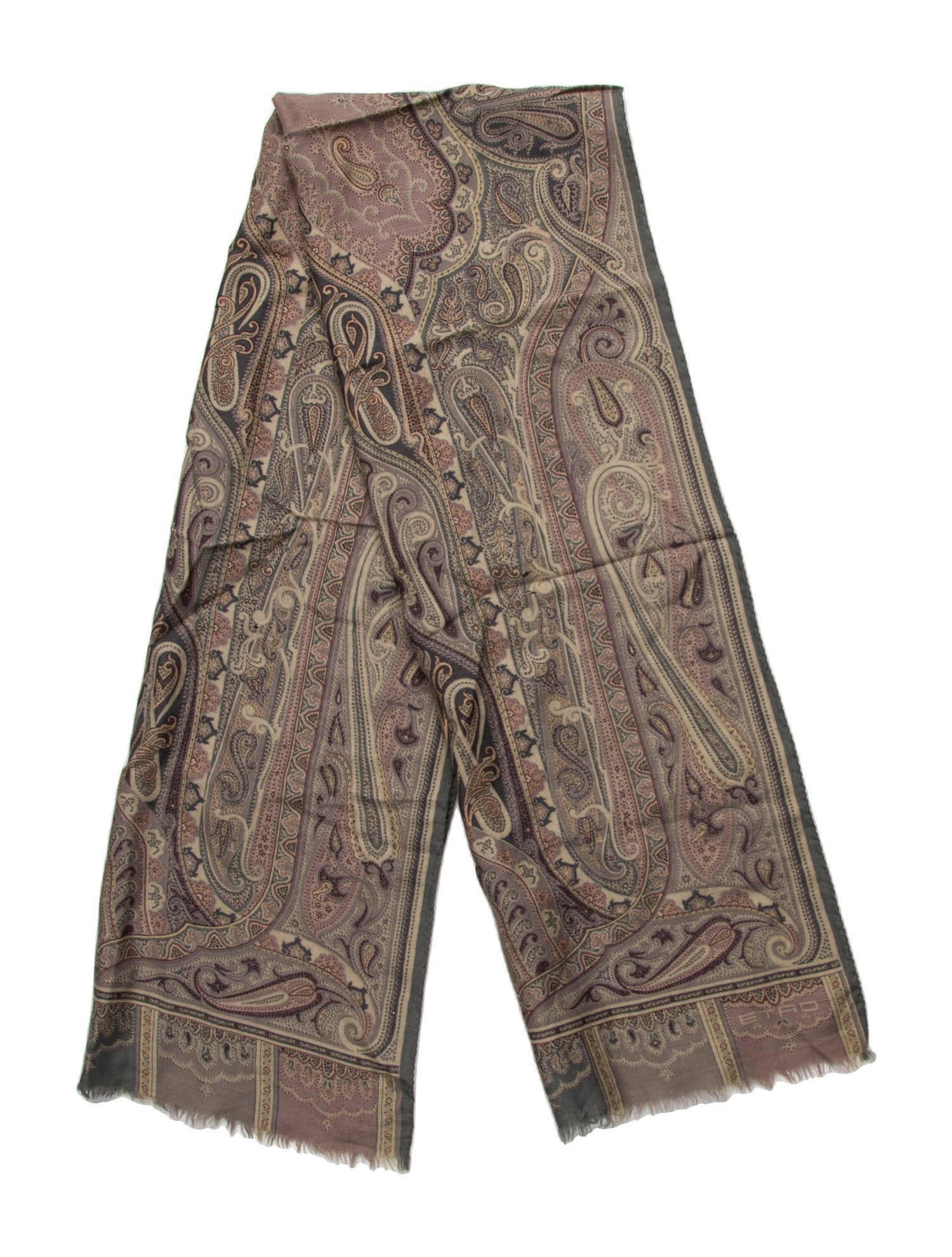Etro Wool Paisley Print Scarf
