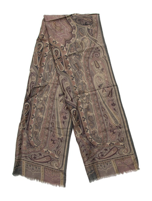 Etro Wool Paisley Print Scarf