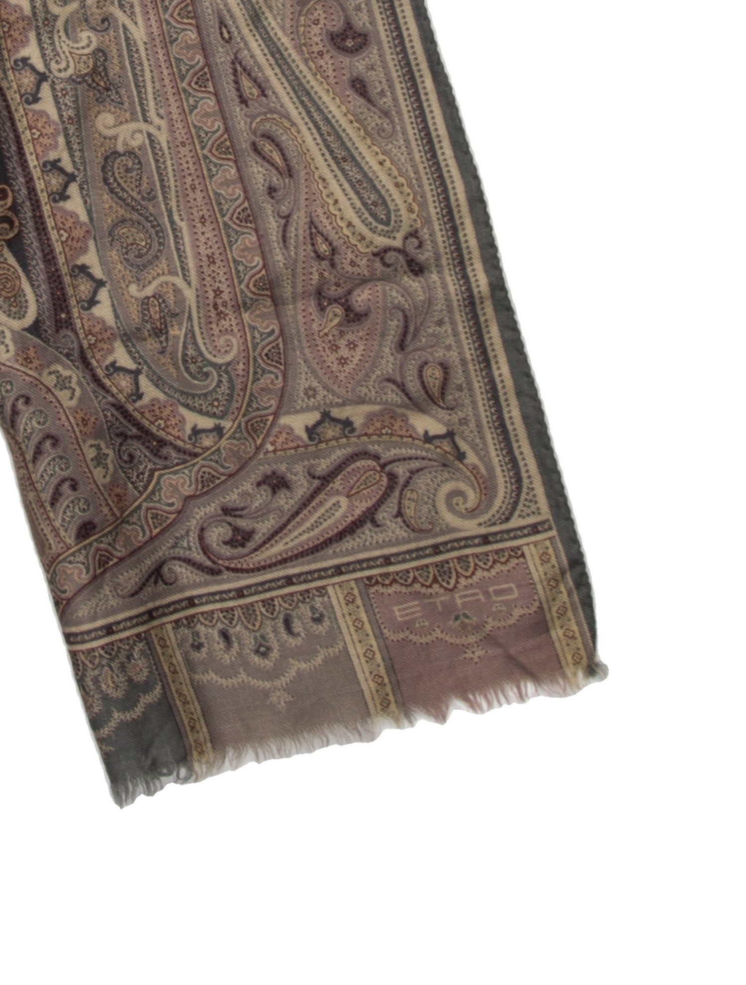 Etro Wool Paisley Print Scarf